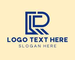 Line - Modern Blue Letter R logo design