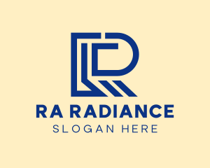 Modern Blue Letter R logo design