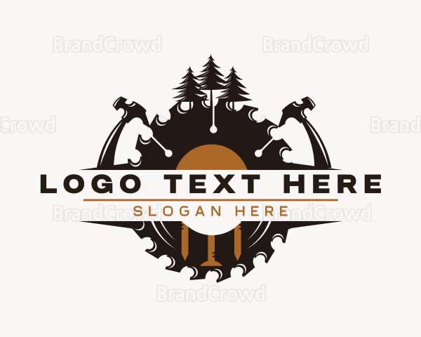 Woodwork Sawmill Carpentry Logo