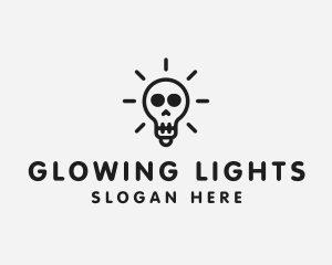 Skull Light Bulb  logo design