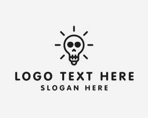 Halloween - Skull Light Bulb logo design