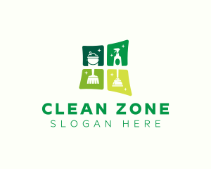 Sanitary House Cleaning logo design