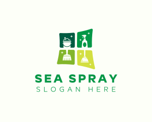 Sanitary House Cleaning logo design