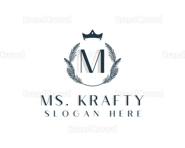 Salon Crown Wreath Logo