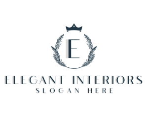 Salon Crown Wreath logo design