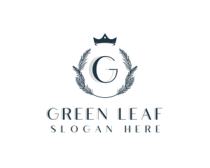 Salon Crown Wreath logo design