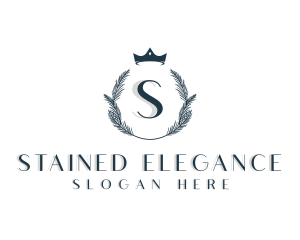 Salon Crown Wreath logo design