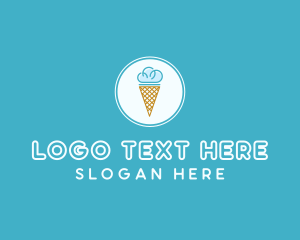 Ice Cream Cone - Cloud Ice Cream logo design