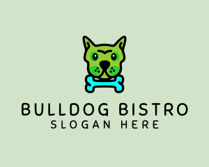 Bulldog - French Bulldog Bone logo design