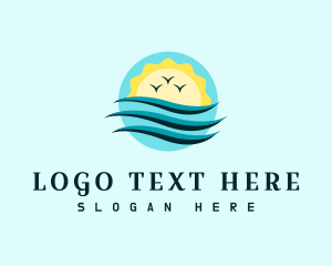 Scenery - Beach Wave Sunset logo design