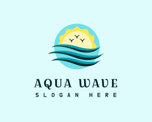 Tidal - Beach Wave Sunset logo design