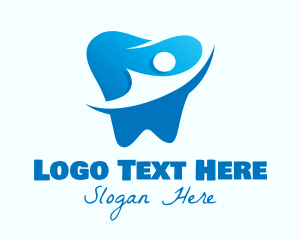 Blue Hand - Gradient Blue Dentist logo design