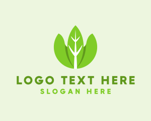 Vegan - Organic Herb Leaves logo design