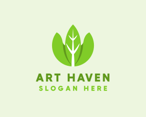 Organic Herb Leaves  logo design