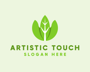 Organic Herb Leaves  logo design