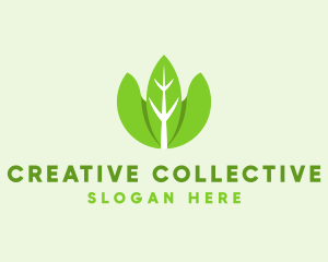 Organic Herb Leaves  logo design