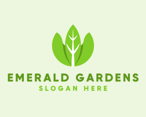 Organic Herb Leaves  logo design