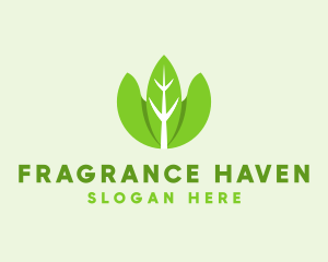 Organic Herb Leaves  logo design