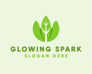 Organic Herb Leaves  logo design