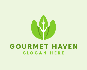 Organic Herb Leaves  logo design