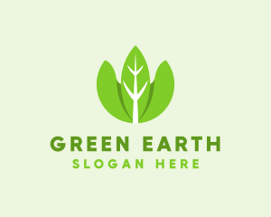 Ecology - Organic Herb Leaves logo design