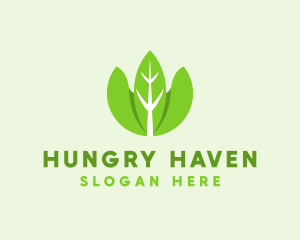 Organic Herb Leaves  logo design