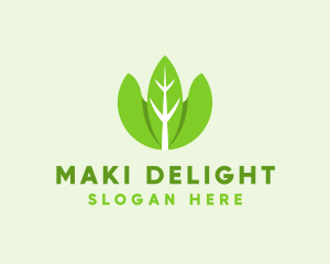 Organic Herb Leaves  logo design