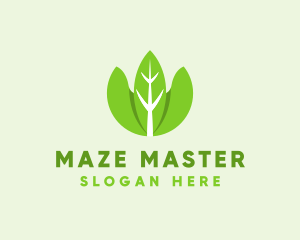 Organic Herb Leaves  logo design