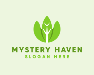 Organic Herb Leaves  logo design