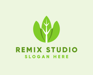 Organic Herb Leaves  logo design