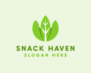 Organic Herb Leaves  logo design