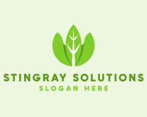 Organic Herb Leaves  logo design