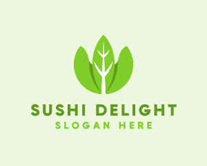 Organic Herb Leaves  logo design