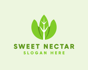 Organic Herb Leaves  logo design