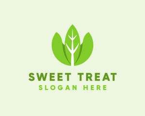 Organic Herb Leaves  logo design