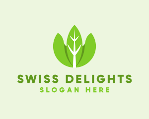 Organic Herb Leaves  logo design