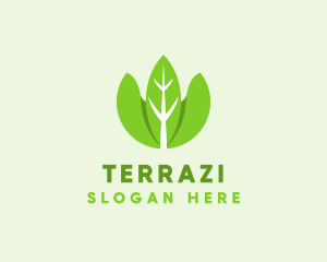 Organic Herb Leaves  logo design