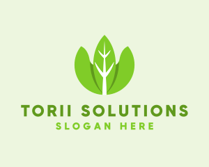 Organic Herb Leaves  logo design