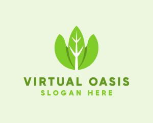 Organic Herb Leaves  logo design