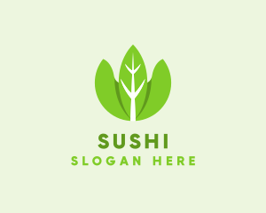 Organic Herb Leaves  logo design