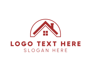 Land Developer - Red Architecture House logo design