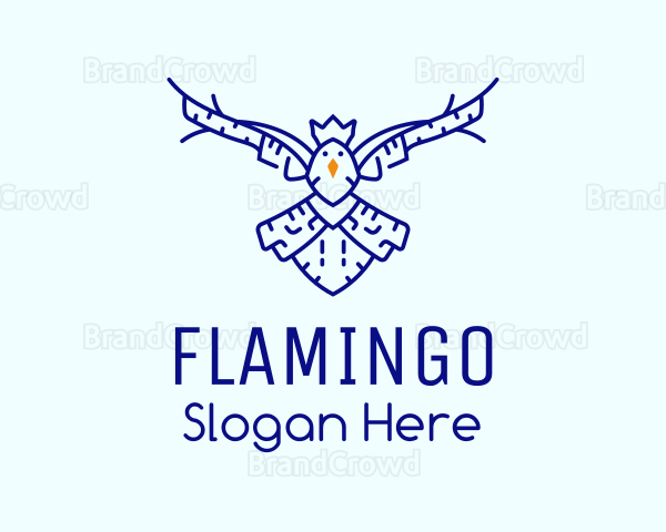 Flying Crowned Bird Logo