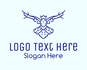 Eagle - Flying Crowned Bird logo design