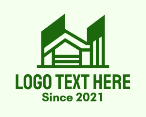 House Hunting - Green Apartment House logo design