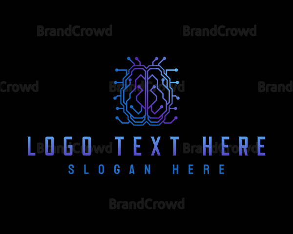 Brain Tech Circuit Logo