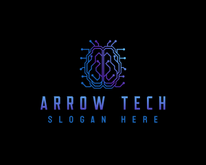 Brain Tech Circuit logo design