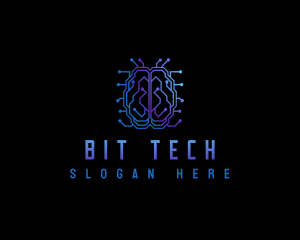 Brain Tech Circuit logo design