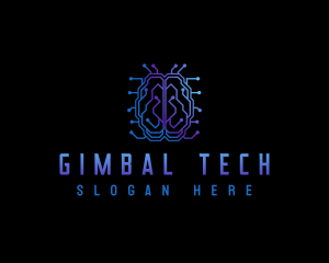 Brain Tech Circuit logo design