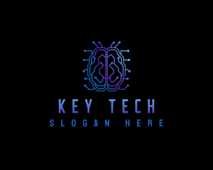 Brain Tech Circuit logo design