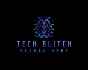 Brain Tech Circuit logo design